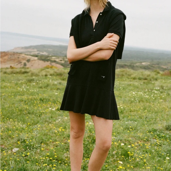 Black Pique May Polo Dress - Picture 2 of 12